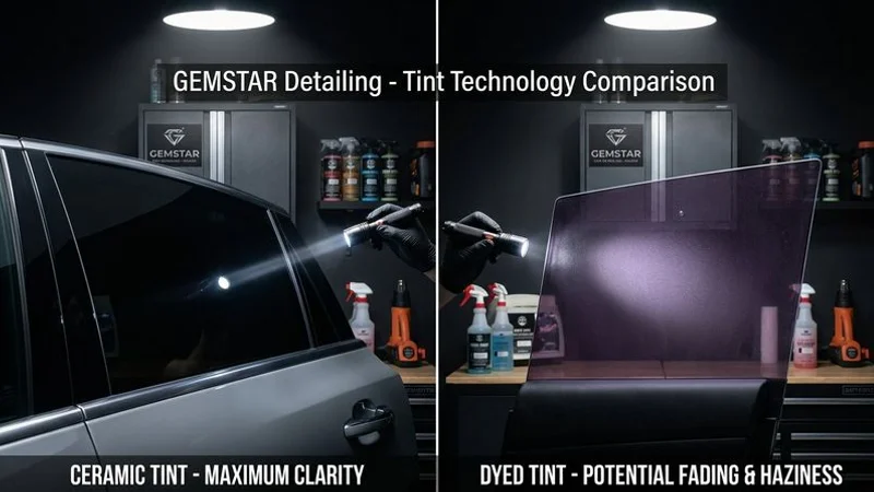 Comparison of ceramic and dyed window tint heat rejection performance