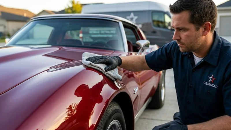 Completed mobile detail with clean vehicle in driveway