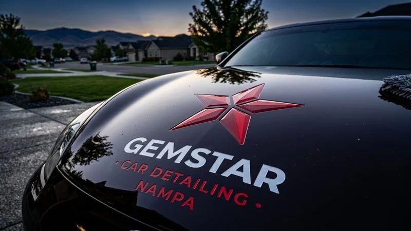 Completed starlight headliner viewed from rear seat at night