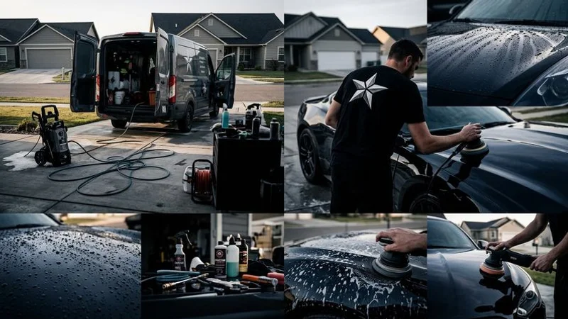 Mobile detailing setup at Nampa residential location